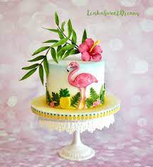 Tropical Birthday Cake By Lenkasweetdreams Tropical Birthday Cake Luau Birthday Cakes Birthday Cake With Flowers