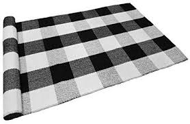 Black And White Buffalo Check Doormat Amazon Com Levinis Black And White Plaid Rug 100 Cotton Porch Rugs Black White Hand Woven Checkered Door Mat Plaid Rug Kitchen Rugs And Mats Farmhouse Rugs
