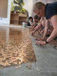 Pennies For Your Floor Penny Floor Cheap Flooring Flooring
