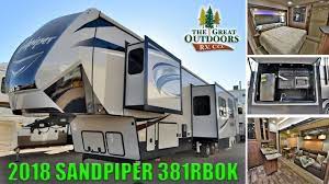 6 slide out fifth wheel bunkhouse. New 2018 Bunk House Model Sandpiper 381rbok Fifth Wheel Front Bedroom Colorado Dealer Youtube
