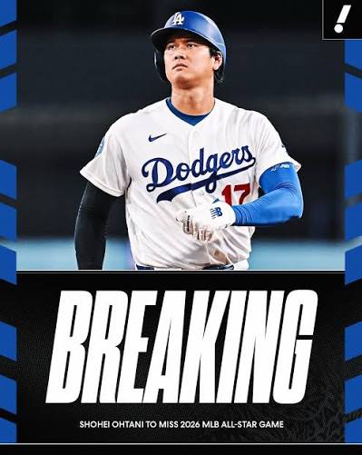 Yahoo Sports | BREAKING: The Dodgers announce Shohei Ohtani will miss the 2026 MLB All-Star Game due to continued irritation in his left knee. | Instagram