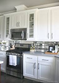 Gray And White Kitchen Reveal Taryn Whiteaker Grey Countertops Backsplash For White Cabinets Sleek Kitchen Cabinets