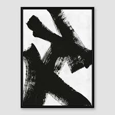 Abstract Black And White Framed Prints Framed Print Double X 29 Quot X 40 Quot Brush Stroke Art Abstract Framed Prints