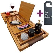 Bamboo bathtub tray caddy with wine. Your Majesty Premium Bathtub Tray Bathtub Caddy Tray Bath Https Www Amazon Com Dp B07f2mq6k4 Ref Cm Sw R Pi Awdb T1 Bathtub Tray Bathtub Caddy Bath Caddy