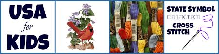 Welcome to our embroidery world! State Symbol Counted Cross Stitch By Usa Facts For Kids