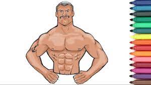 Coloring page containing a grid of fellow. Athlete Strong Man Coloring Page For Kids Youtube
