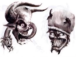 Outline evil skull tattoo designs. Quotes Evil Tattoo Flash Quotesgram