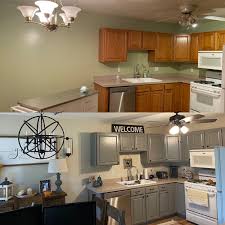Revere pewter is a true gray and tends to work well with blue hues as well as reds. Kitchen Update Chelsea Gray Cabinets Updated Kitchen Grey Cabinets