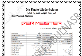 مراجعة ليلة امتحان اللغة الالمانية للصف الثالث الثانوى 2020 هير يوسف أبوالنصر