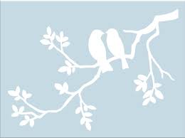 Bird On Tree Branch Stencil Two Birds On Branch Stencil Cottage Signs Stencil Available In 5 Sizes Create Nursery Signs Pillows O Bird Stencil Bird On Branch Stencil Designs