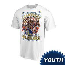 Golden State Warriors Youth 6x Nba Finals Champs Caricature Celebration Tee White Golden State Warriors Nba Finals Nba