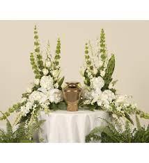 Flowers are subject to seasonal availability and some flowers may be substituted for a similar flower to reproduce pictured arrangement. Serenity Cremation Urn Set Bartz Viviano Flowers Gifts
