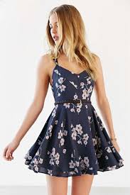 Cute Summer Dresses For Teens Short Floral Chiffon Dress Navy Floral Dress Dresses For Teens