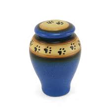 Loobani dog paw print ornaments kit,diy pet footprint memorial impression keepsake for puppy and cats owners with light clay & deluxe tool set. A Pet S Life Personalized Ceramic Paw Print Cremation Urn Blue Pet Memorial For Pet Weight Up To 25 Lbs Small Petco