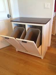 The general rule of thumb is to go down 2 inches from the depth of your cabinet. Tilt Out Garbage Cabinet Trash Can Cabinet Diy Furniture Diy Home Decor Projects
