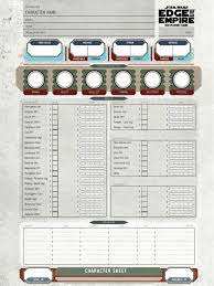 They are very useful in having a clean and easy to print out tracking sheet for character's and gms. Edge Of The Empire Charactersheet Fillable V3 Role Playing Games Gaming