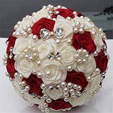 Compare prices on popular products in home decor. Fystore Hand Made Silk Rose Rhinestone Brooch Wedding Bouquets Customization Pearls Bride Bridesmaids Holding Flowers 17cm Wine Red Ivory Silk Flower Arrang Silk Wedding Bouquets Red Bouquet Wedding Silk Flower Wedding