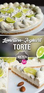 Januar ja nicht schnell genug gehen. Limetten Joghurt Torte Ohne Backen Joghurttorte Torte Ohne Backen Kuchen Und Torten Rezepte