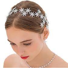 Amazon Com Wiipu Bride Wedding Crystal Rhinestone Star Crown Hair Accessories N432 1 Star Jewelry Crystal Hair Band Rhinestone Headband Star Crown