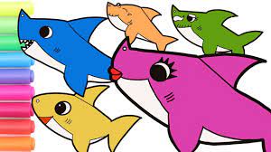 Baby shark family drawing and painting for kids. How To Draw Baby Shark Family Baby Shark For Kids Toddlers Drawing Toddler Drawing Family Drawing Baby Drawing