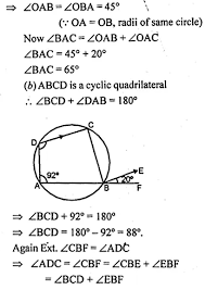 Inscribed quadrilateral theorem if a quadrilateral is inscribed in a circle, then its opposite angles are supplementary. Question 9 A In The Figure I Given Below Abcd Is A Quadrilateral Inscribed In A Circle With Centre O Cd Is Produced To E If Ade 70 And Oba