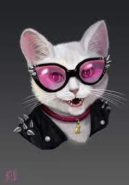 Rocker Cat With Glasses Follow My Instagram Arakvielart Rocker Kitty Glasses Art Illustration Cg In 2021 Cats Cat Art Cat Portraits