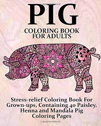 Here is a small collection of 20 cute pig printable coloring pages for preschoolers. Amazon Com Pig Coloring Book For Adults Stress Relief Coloring Book For Grown Ups Containing 40 Paisley Henna And Mandala Pig Coloring Pages Farm Animal Coloring Books Volume 1 9781540796400 Coloring Books Now Books