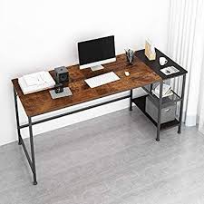 Amazon Com Joiscope Computer Desk With Shelves Laptop Table With Grid Drawer 63 Inches Vinta In 2020 Home Office Computer Desk Desk Shelves Computer Desk With Shelves