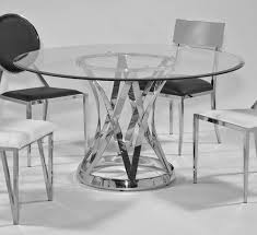 Janet Glass Steel 54 Inch Round 12mm 1 Inch Bevel Dining Table Glass Round Dining Table Glass Kitchen Tables Glass Table Decor