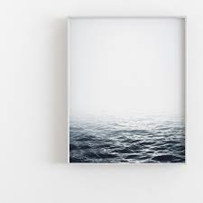 Ocean Poster Calm Water Print Black And White Minimalist Etsy Ocean Wall Art Water Printing Calm Water