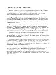 Kebersihan lingkungan harus selalu dijaga agar kita, keluarga, dan masyarakat sekitar dapat terhindar dari berbagai penyakit. Kepentingan Menjaga Kebersihan