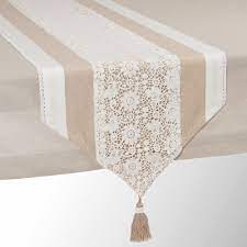 Beige Cotton Table Runner L 150 Cm Maisons Du Monde Table Runner Diy Handmade Table Runner Burlap Table Runners