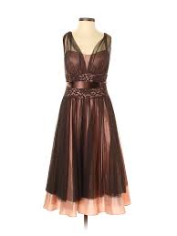 details about nwt betsy adam women brown cocktail dress 4