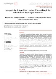 PDF) Inequidad y desigualdad escolar: Un análisis de las concepciones de  equipos directivos Inequity and school inequality: An analysis of the  conceptions of school education management teams Palabras clave
