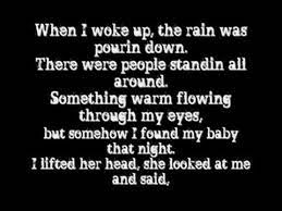 When i woke up the rain was pourin down, there were people standin all around, somethin warm runnin through my eyes, but. Last Kiss By Pearl Jam Lyrics Youtube