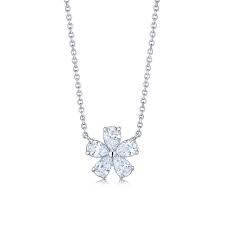 Check out our pear diamond pendant selection for the very best in unique or custom, handmade pieces from our pendants shops. Cluster Floral Pendant With Pear Shape Diamonds In Platinum Kwiat