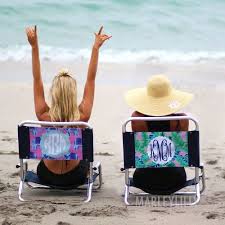 Monogrammed Beach Chair With Pocket Beach Monogram Beach Chairs Vinyl Monogram