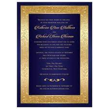 Wedding Invitation Blue Gold Ornate Scrolls Vines Wedding Invitations Invitations Blue Wedding Invitations