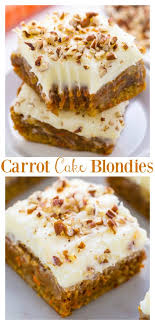Carrot Cake Blondies Baker By Nature Recipe In 2020 Fun Desserts No Bake Cake Desserts