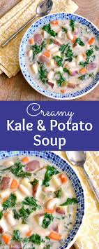 Creamy Kale And Potato Soup Recipe Vegetarian Soup Recipes Clean Eating Soup Potato Soup Vegetarian