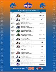 Our weekly schedules now include a six period day on mondays and block schedule days tuesday through friday. 2015 Boise State Football Schedule Ktik Af
