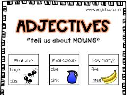 In english they are placed in front of the noun they modify. Adjectives Or Describing Words Anchor Chart Teaching Resources