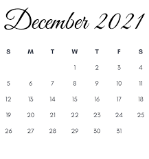December 2021 Printable Calendar In 2020 Monthly Calendar Printable Calendar Printables 2021 Calendar