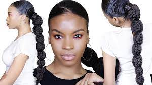 See more ideas about twist hairstyles, natural hair styles, braided hairstyles. Rubberband Bubble Ponytail Using Marley Braiding Hair Natural Hair Quick Styles Youtube
