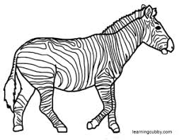 Alphabet with cute cartoon animals isolated on white background. Coloring Pages Zebra Coloring Page Printable