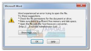 Dec 29, 2020 · video title: Fix Word Experienced An Error Trying To Open The File Appuals Com