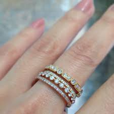 Stackable Wedding Bands Are One Of Our Favorite Jewelry Trends Photos Stackable Wedding Bands Diamond Wedding Bands Stacked Diamond Wedding Bands