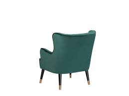 Strandmon wing chair has an embracing feel with a high back, round armrests, soft lines and inviting upholstery. Velvet Wingback Chair Emerald Green Varberg Beliani At