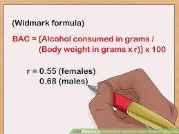 How To Calculate Blood Alcohol Content Widmark Formula 14