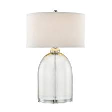 Scott Living 24 75 In Chrome Clear Glass Incandescent Table Lamp With Fabric Shade Lowes Com In 2020 Clear Glass Lamps Clear Table Lamp Glass Lamp Base